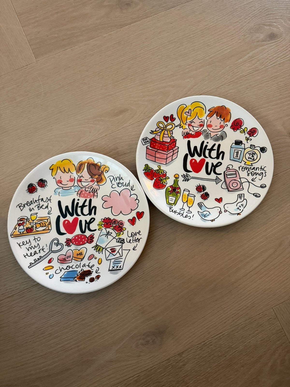 Blond Amsterdam gebaksbordje with love 2x, Ophalen, Zo goed als nieuw