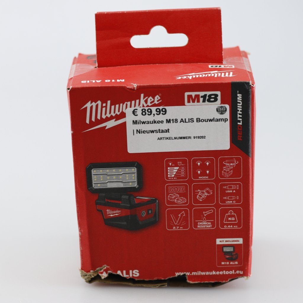 Milwaukee M18 ALIS Bouwlamp | Nieuwstaat