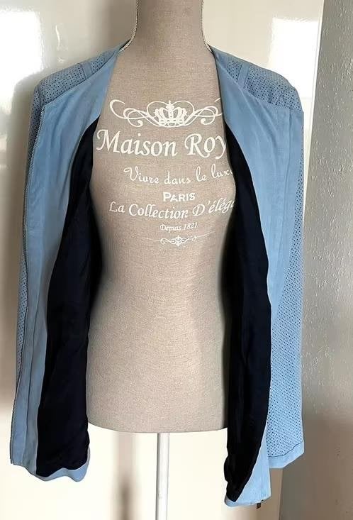 Gerry Weber suède look jasje maat 46[v], Blauw, Maat 46/48 (XL) of groter, Ophalen of Verzenden, Zo goed als nieuw
