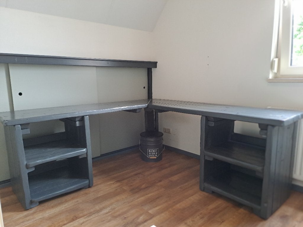 Bureau, Huis en Inrichting, Kasten | Computermeubels, Ophalen, Gebruikt, Robuust pallethout, 70 tot 120 cm