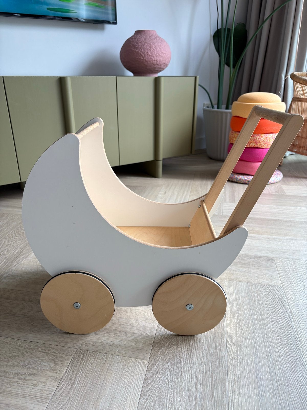 Ooh Noo Houten Poppenwagen/Loopwagen - Zo goed als nieuw, Ophalen, Zo goed als nieuw, Overige typen, Met wieltjes