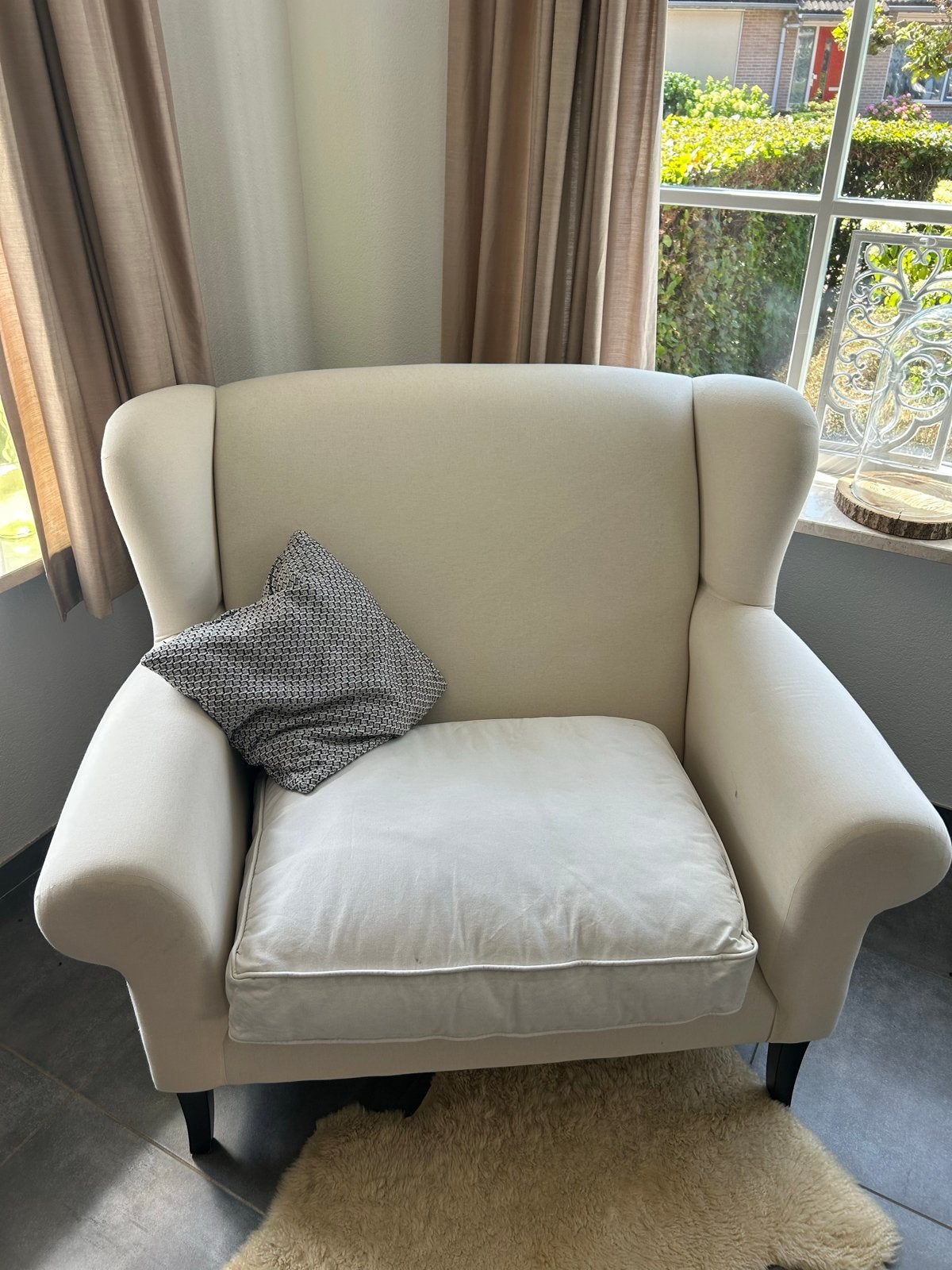 Comfortabele fauteuil met afneembare hoes, Ophalen, Gebruikt, Stof, 75 tot 100 cm