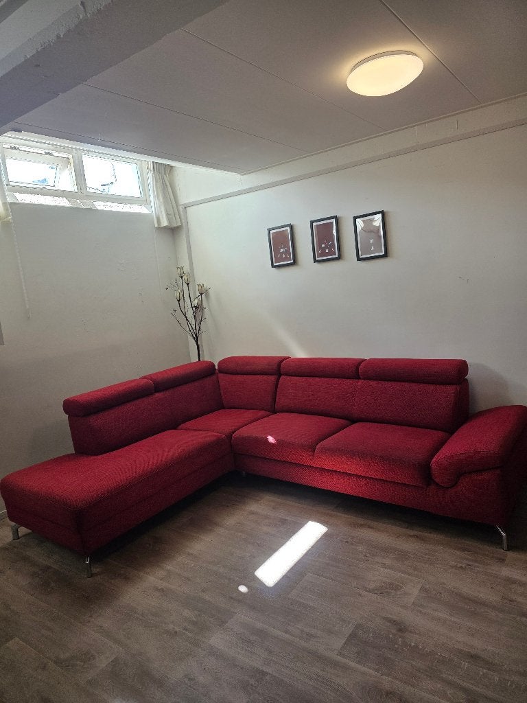 Montèl Hoekbank met Chaise Longue | Verstelbaar, Ophalen, Zo goed als nieuw, 150 cm of meer, Stof