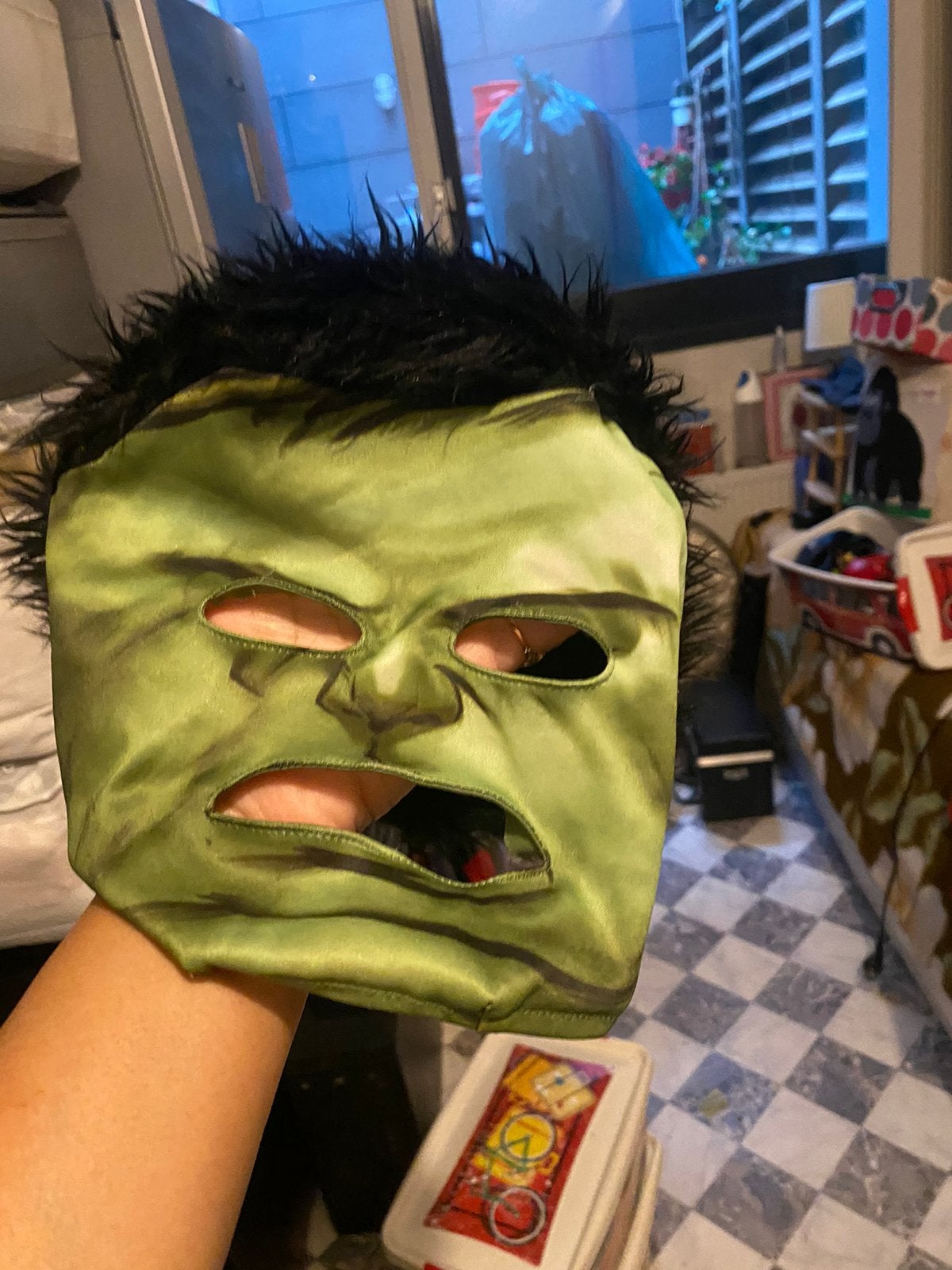 Hulk Masker - Perfect voor Carnaval of Themafeest, Ophalen of Verzenden, Gebruikt, Toneelattributen of Onderdelen