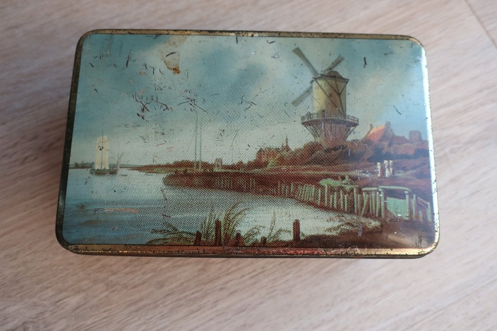 ANTIEK  DE GRYTER BLIK  - MOLEN, Verzamelen, Blikken, Ophalen of Verzenden, Gebruikt, Koek(jes)