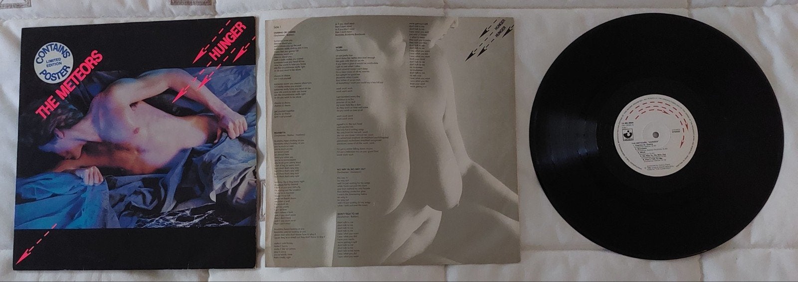 The Meteors - Hunger lp 1980 incl. zeldzame originele poster, Ophalen of Verzenden, Gebruikt, 12 inch