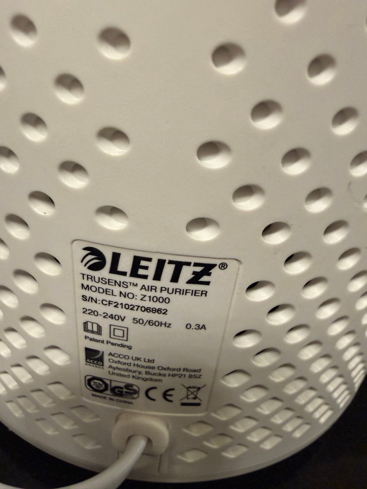 Leitz TruSens Z-1000 Luchtreiniger - Compact en Efficiënt, Ophalen, Zo goed als nieuw, Luchtreiniger