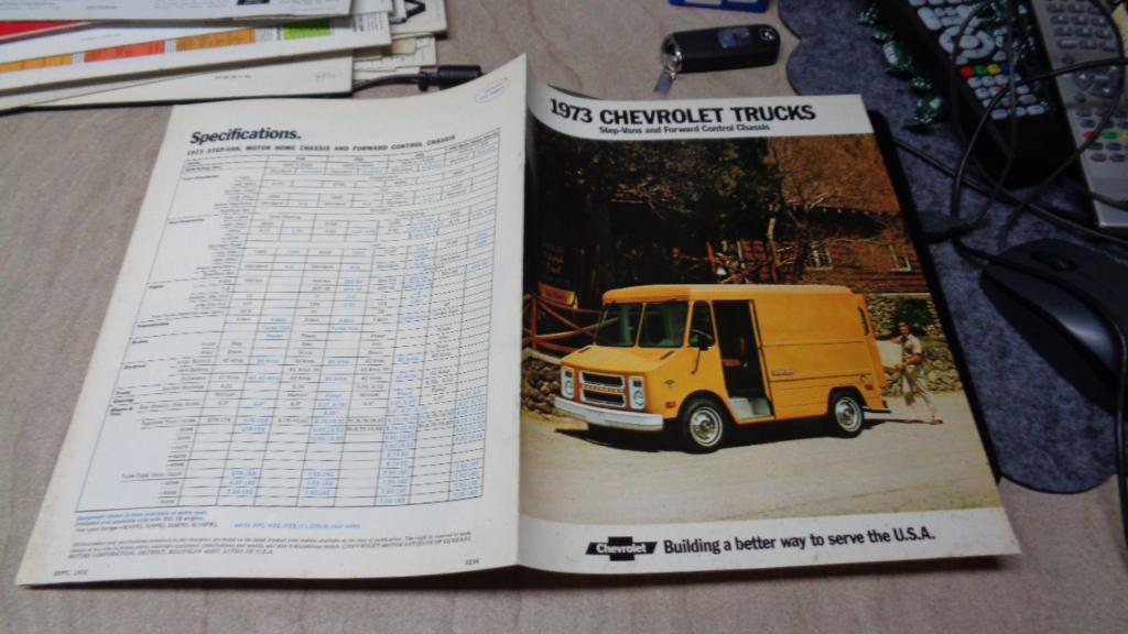 USA Folder CHEVROLET Step-Van and Forward Control    1973, Verzenden, Zo goed als nieuw, Chevrolet