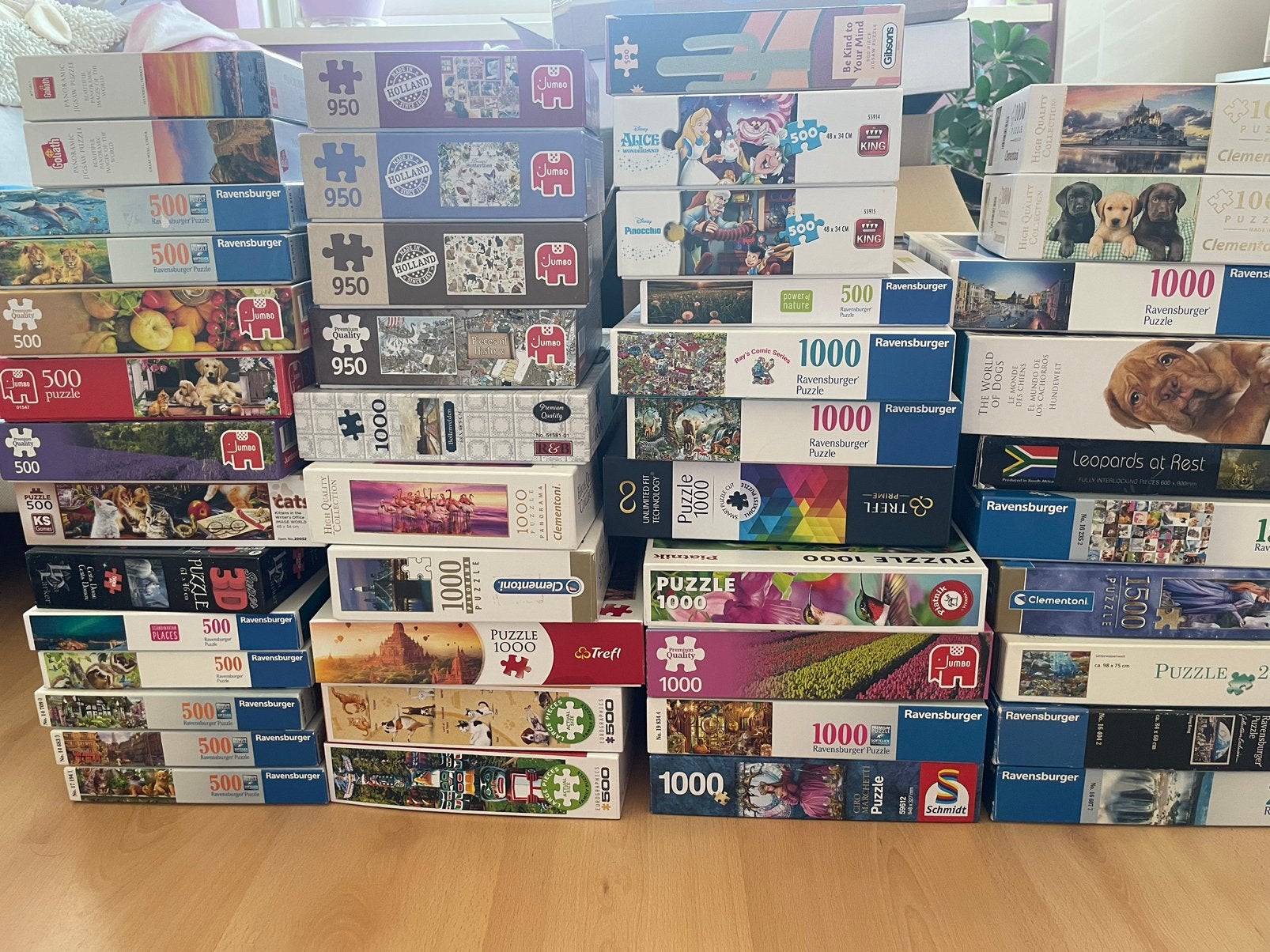 45 puzzels (500-2000 stukjes), Ophalen of Verzenden, 500 t/m 1500 stukjes, Zo goed als nieuw, Legpuzzel