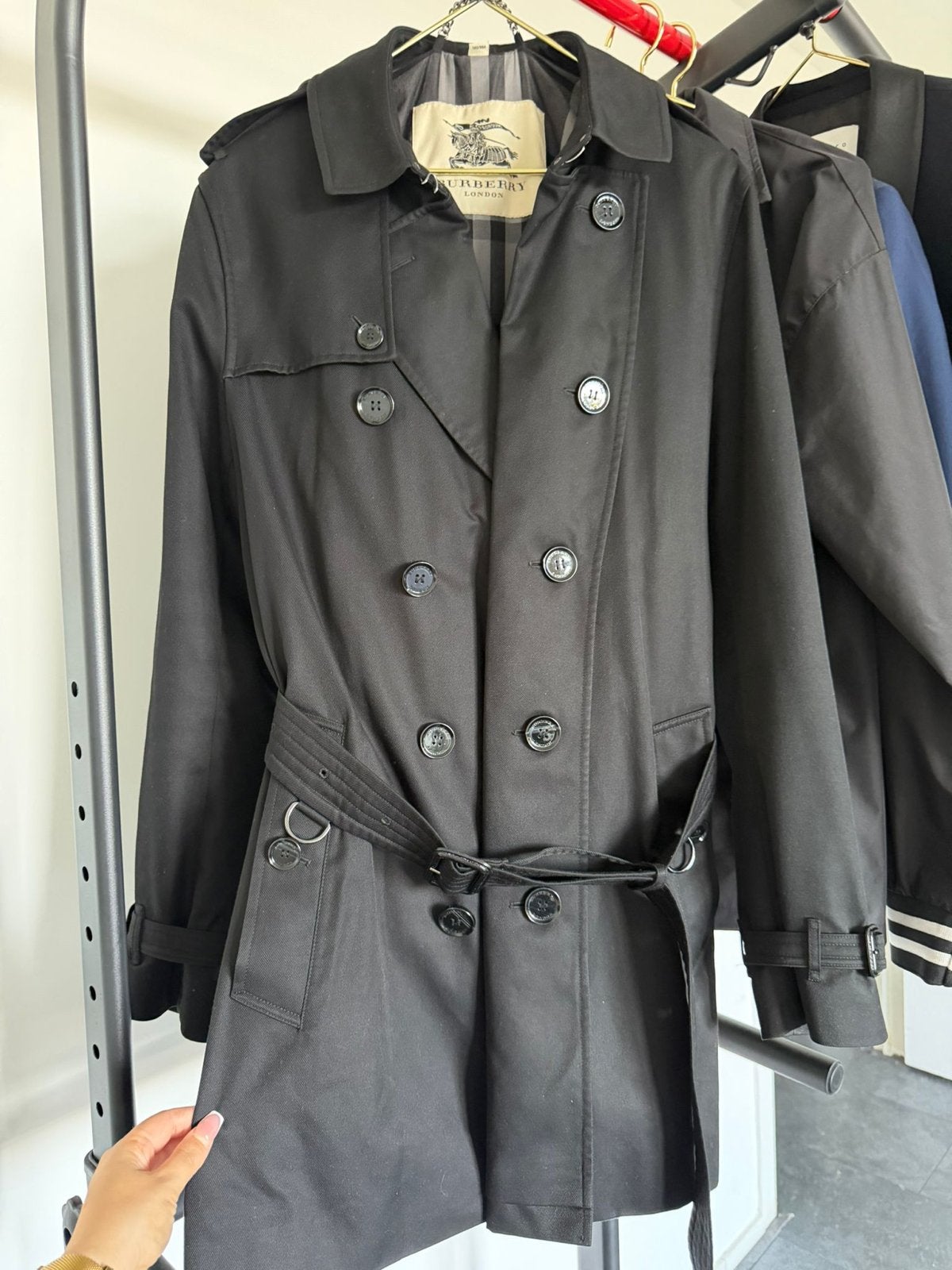 Burberry London Trenchcoat Zwart - Zo goed als nieuw, Ophalen of Verzenden, Zo goed als nieuw