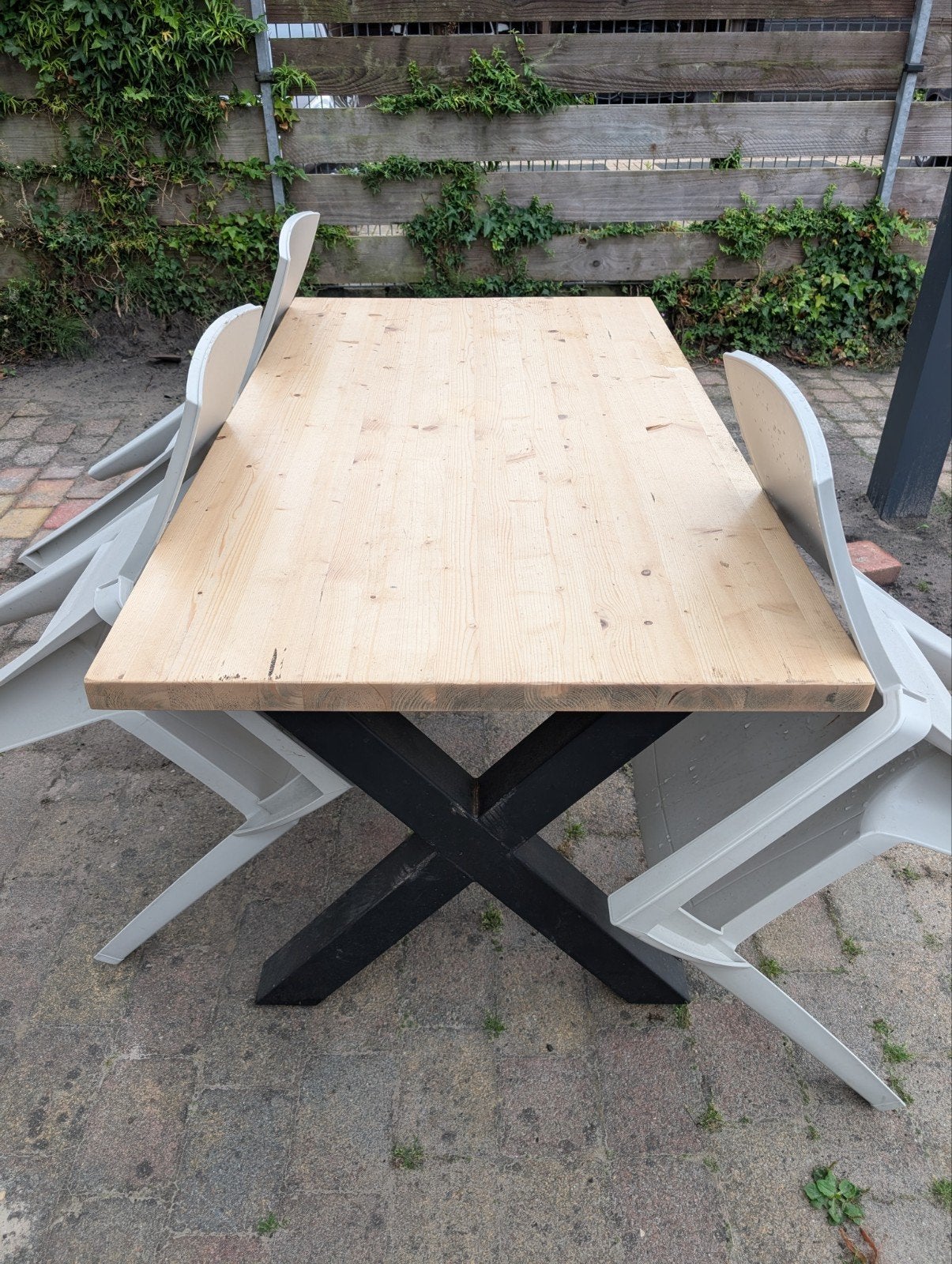 eettafel 140*80, Ophalen, Zo goed als nieuw, Rechthoekig, Hout