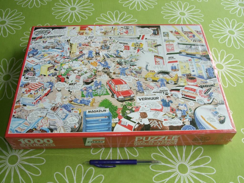Nieuw in seal: Fram Filters puzzel - Garage cartoon - 1986, Ophalen of Verzenden, 500 t/m 1500 stukjes, Nieuw, Legpuzzel
