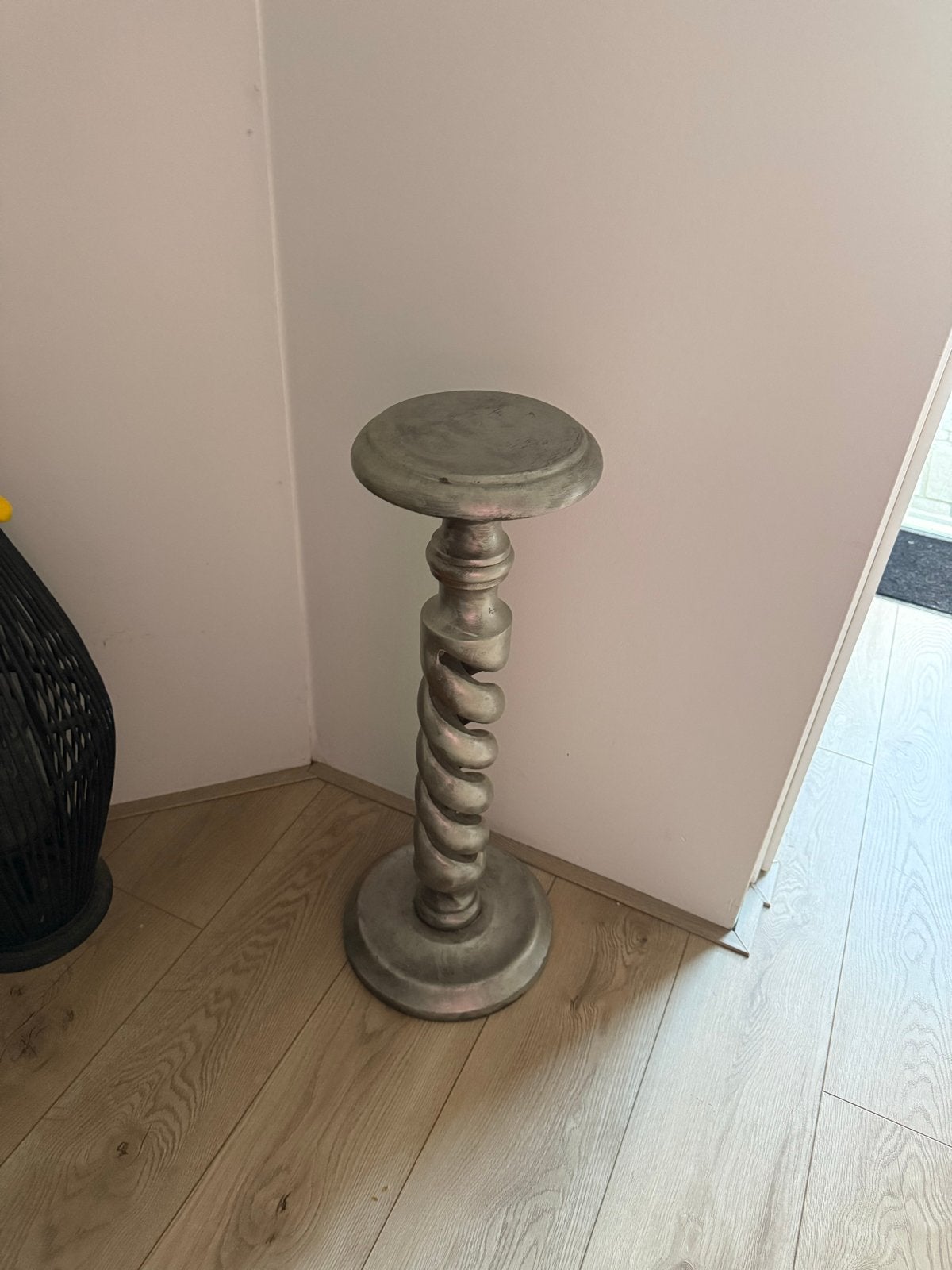 Decoratieve Plantentafel met Gedraaide Poot, Ophalen, Gebruikt, Zilver, Vintage