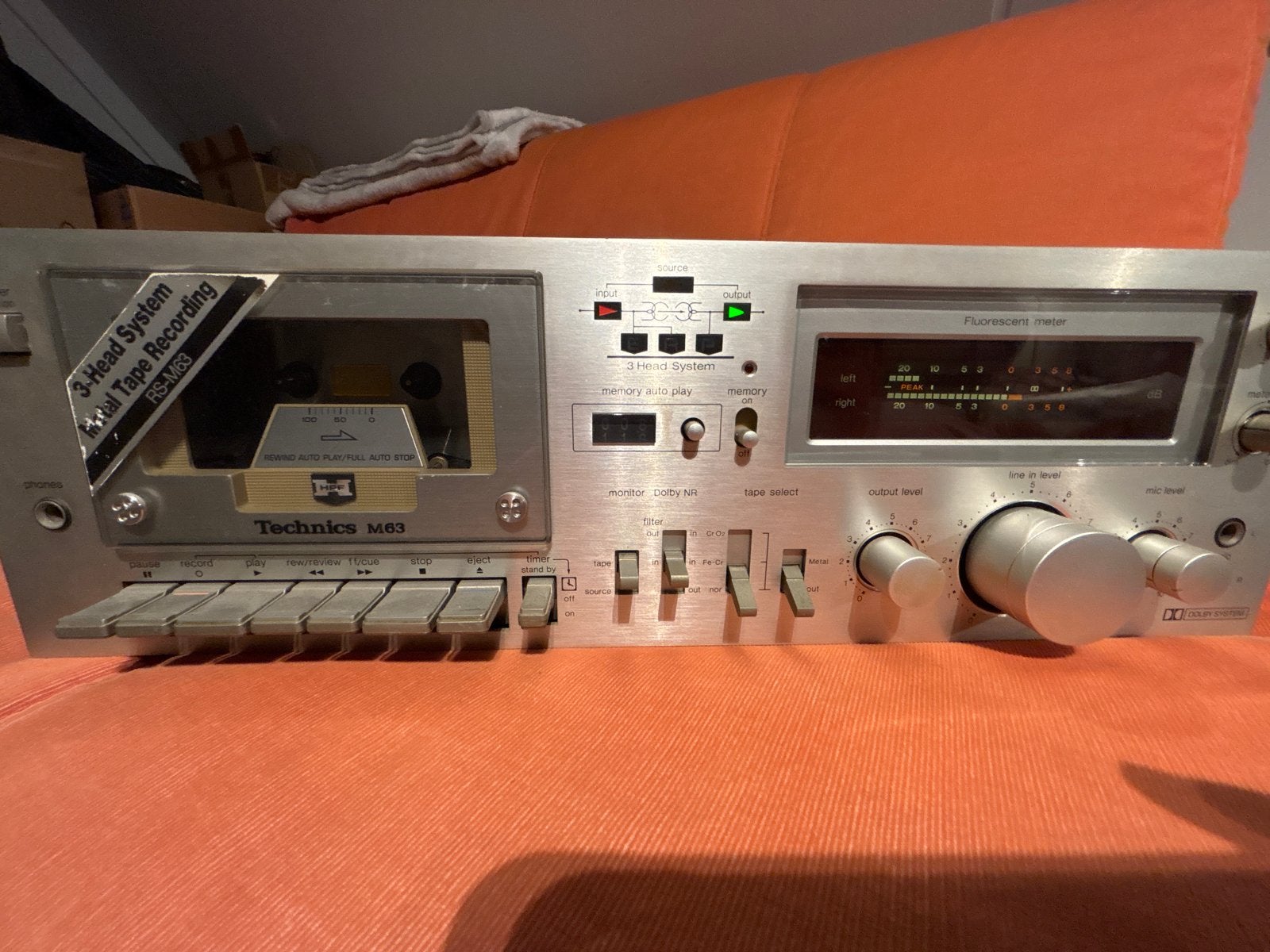 Technics M63 Cassettedeck - 3-Head System, Ophalen of Verzenden, Enkel, Overige merken, Tape counter