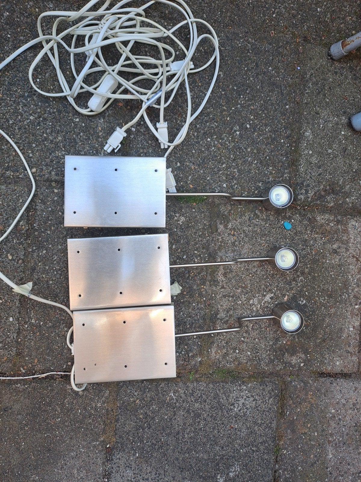 Set van 3 garderobelampen met halogeen spots, Ophalen of Verzenden