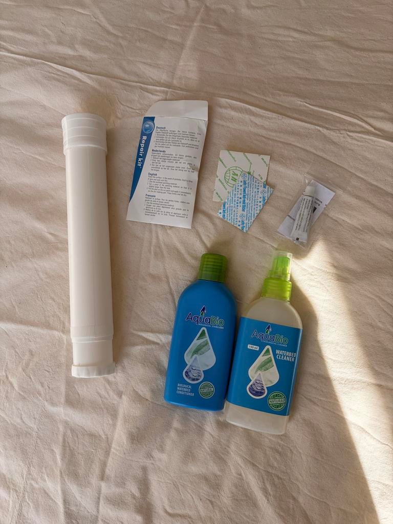 Waterbed benodigdheden: conditioner, cleaner en reparatieset, Ophalen, Nieuw
