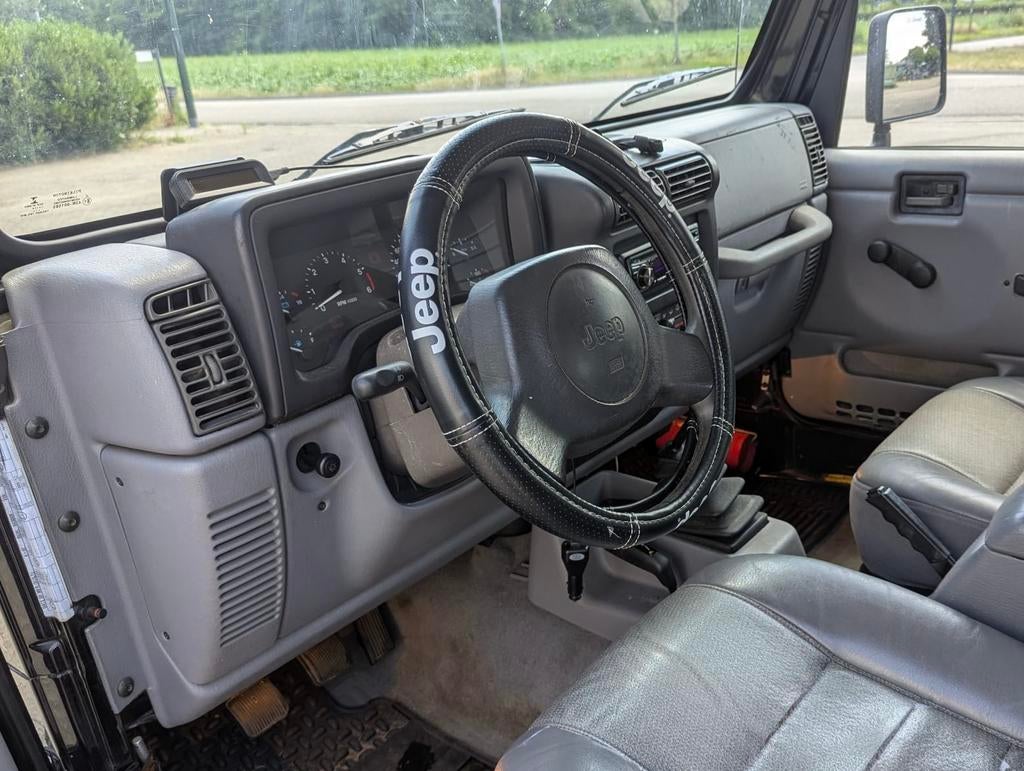 ‼️JEEP WRANGLER TJ CABRIO 4WD‼️ ZWART HARD/SOFTTOP BJ1997, 1800 kg, 4 cilinders, Zwart, Leder