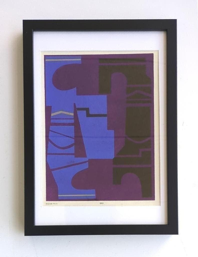 Édgard Pillet color pochoir 1952, Verzenden, Abstract, Pochoir