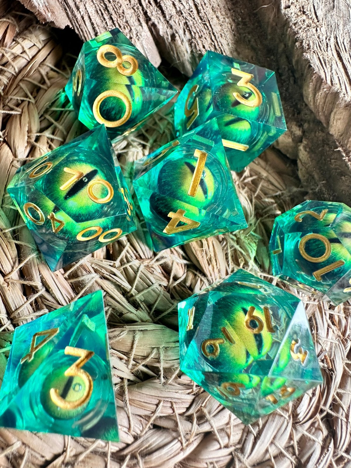 DND dice / drakenoog / groen / dobbelstenen / RPG / nieuw, Hobby en Vrije tijd, Wargaming, Ophalen of Verzenden, Nieuw, Overige soorten