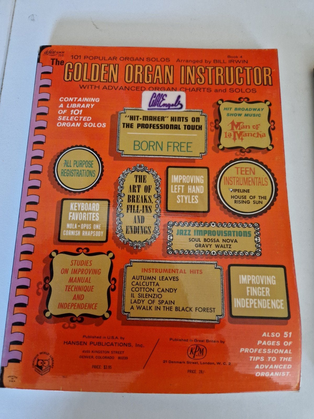 The Golden Organ Instructor - Orgelboek met bladmuziek, Gebruikt, Verzenden, Les of Cursus, Populair