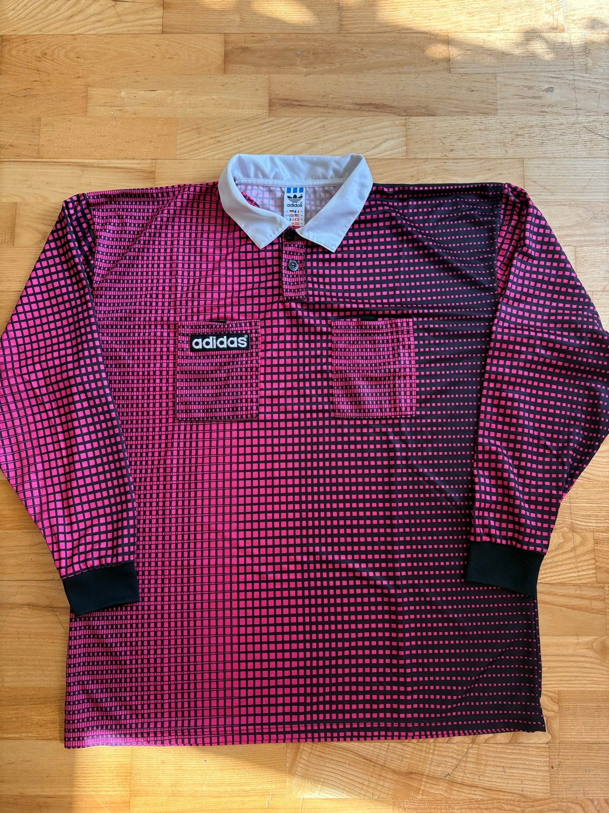 Vintage Adidas Scheidsrechter Voetbalshirt Heren Jaren 90 XL, Verzenden, Zo goed als nieuw, Maat 56/58 (XL), Meerkleurig