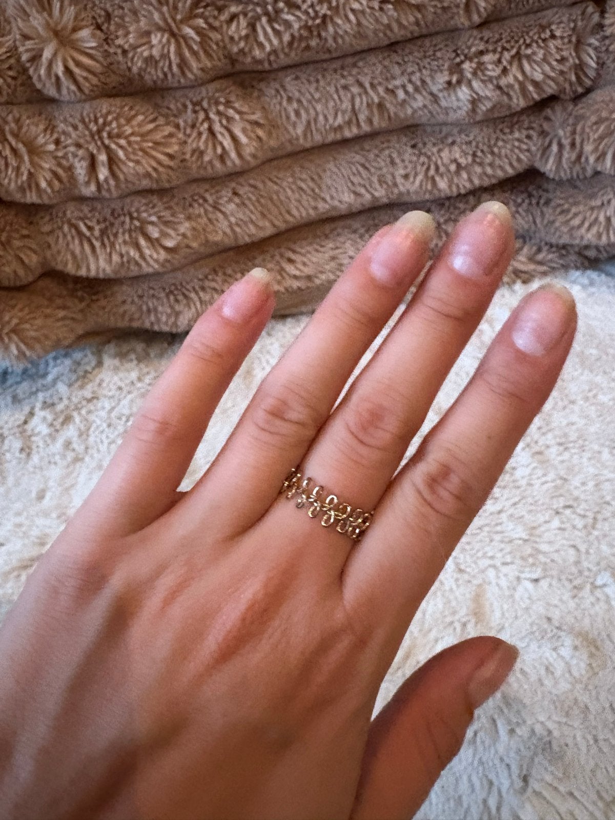 Gouden ring met gedraaid design, Verzenden, Zo goed als nieuw, 17 tot 18, Dame of Heer
