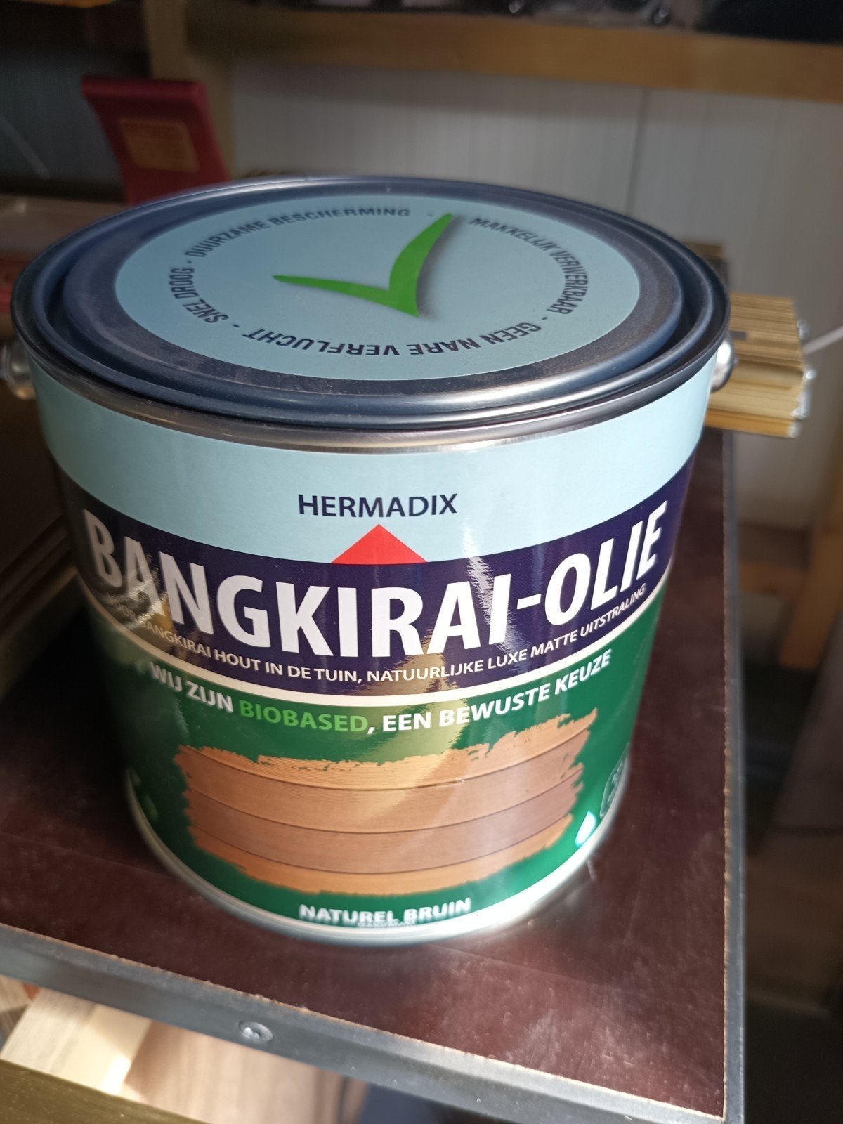 Hermadix Bankirai olie naturel bruin 2,5 liter, Ophalen of Verzenden, Nieuw, Beits