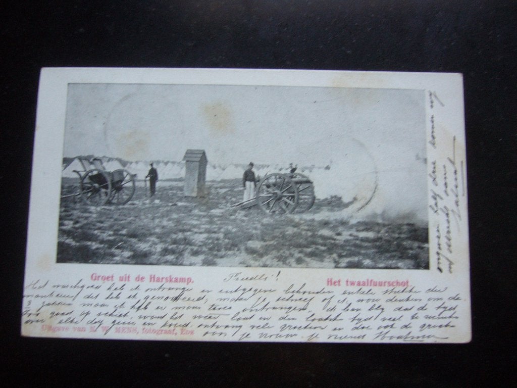 HARSKAMP  =  HET TWAALFUURSCHOT  BRIEFKAART  1904, Ophalen of Verzenden, 1920 tot 1940, Gelopen, Gelderland