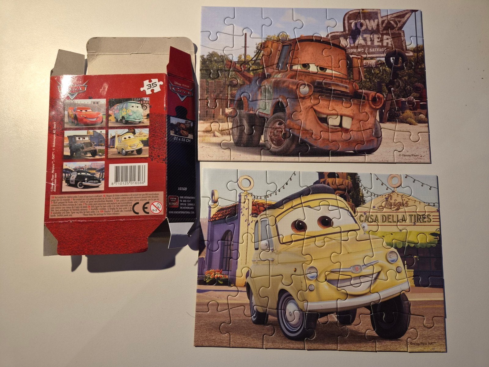 Disney Cars Puzzel - Bliksem McQueen & Takel (35 stukjes), Ophalen of Verzenden, 10 tot 50 stukjes, Gebruikt, 4 tot 6 jaar