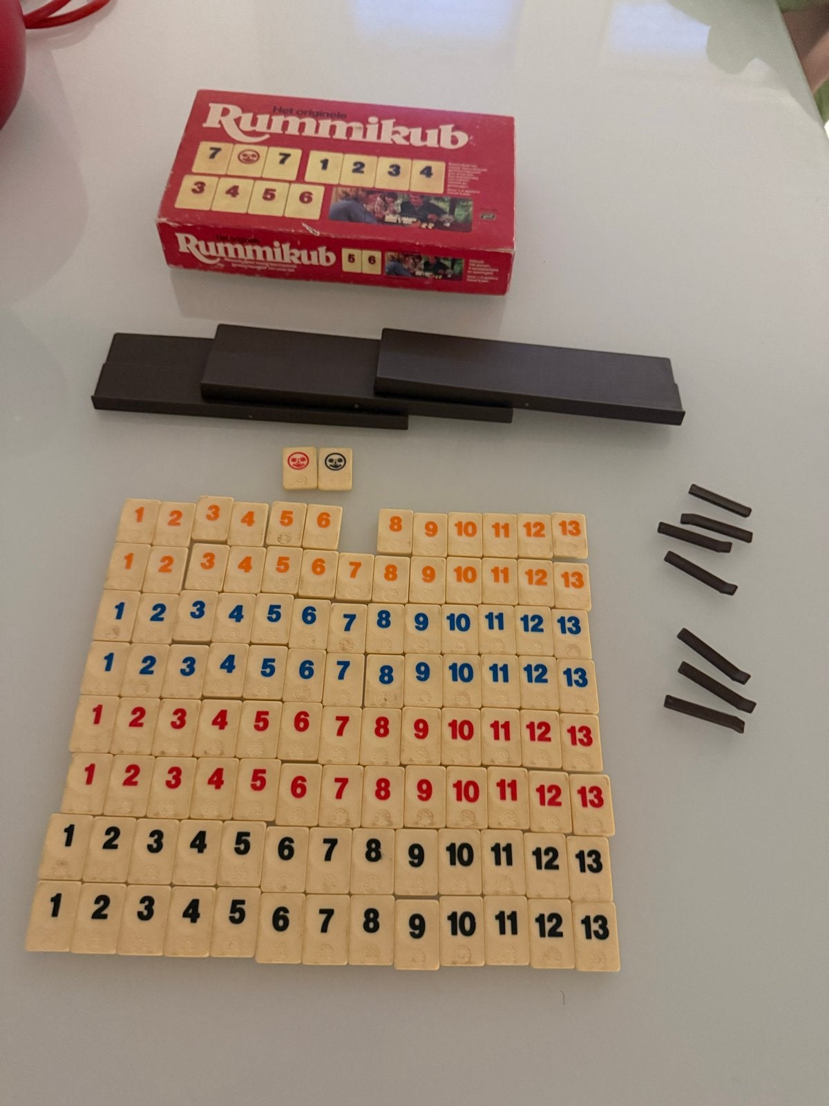 Rummikub  cijferspel losse onderdelen, Drie of vier spelers, Ophalen of Verzenden, Gebruikt