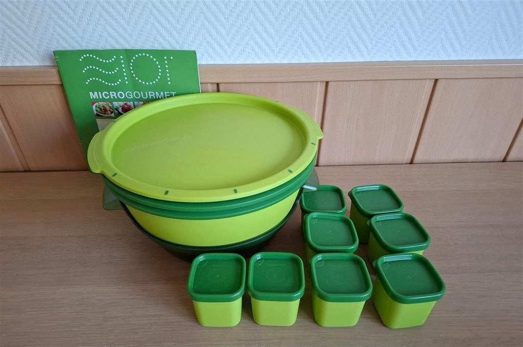 Microgourmet, stoomschaal, 4delig en 8 stoompotjes en meer T, Ophalen of Verzenden, Nieuw, Bak of Kom