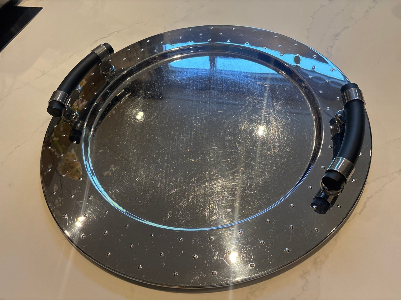 Alessi dienblad Round - 48 cm doorsnede, Huis en Inrichting, Woonaccessoires | Dienbladen, Ophalen, Gebruikt, Rond, Dienblad