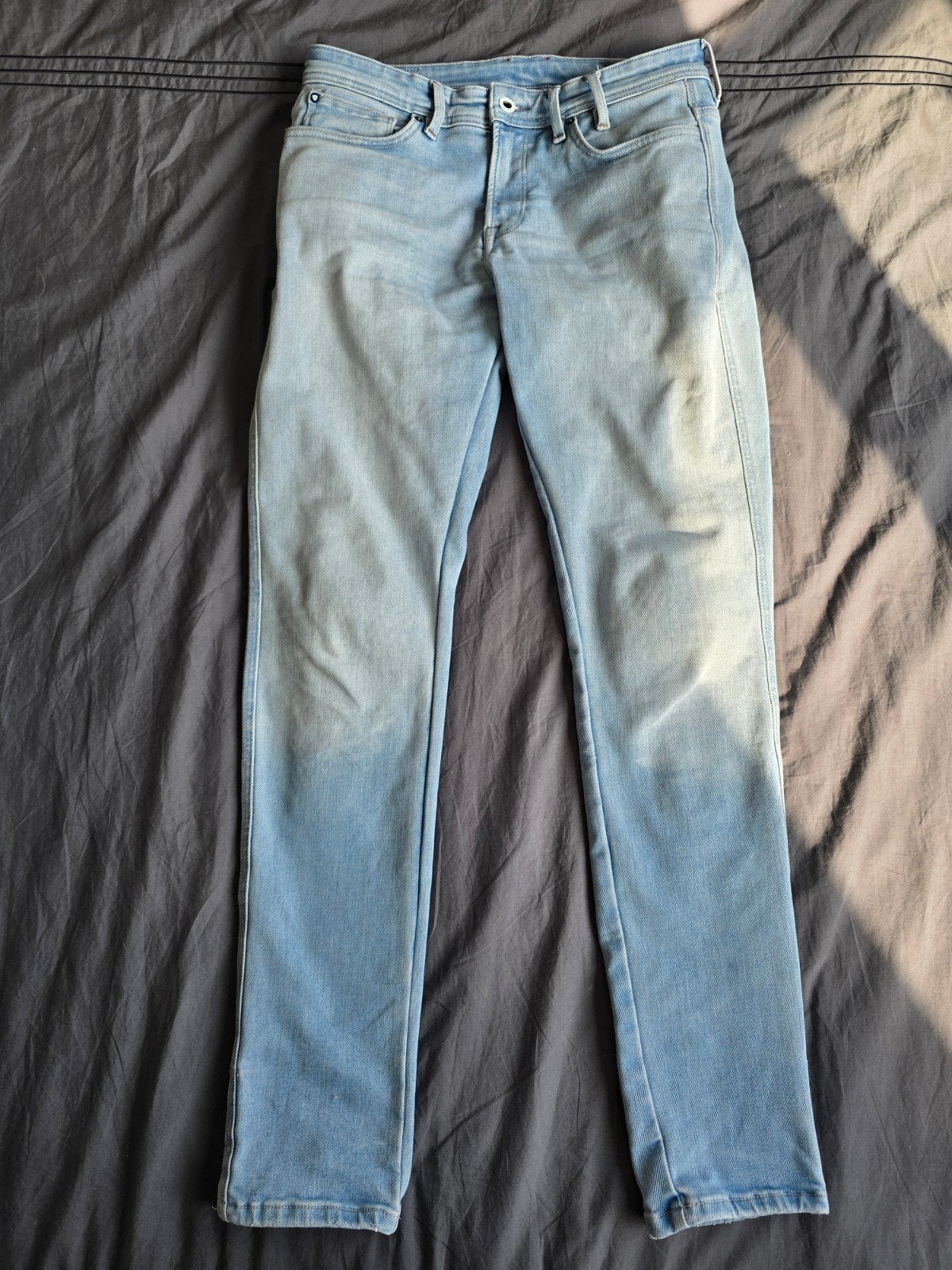Rev'it Piston 3 Motorjeans W33/L34 - Lichtblauw, Motoren, Heren, Revit!, Ophalen of Verzenden, Broek | textiel