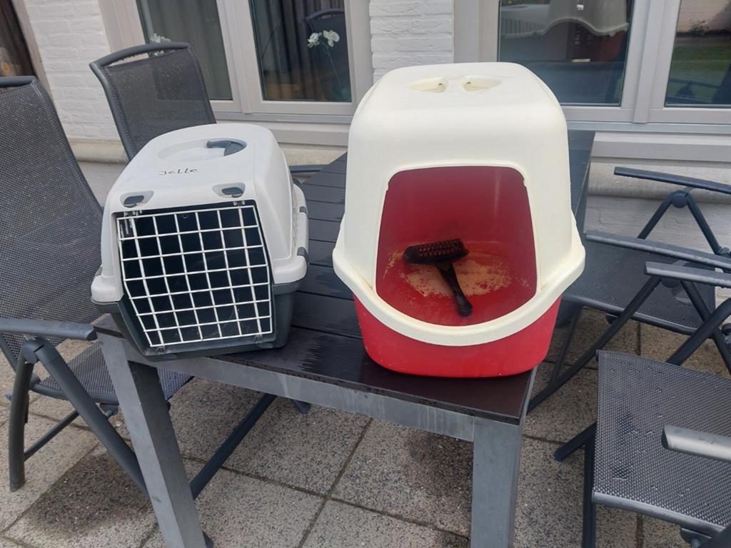 Gratis kattebak en reiskoffer, Ophalen