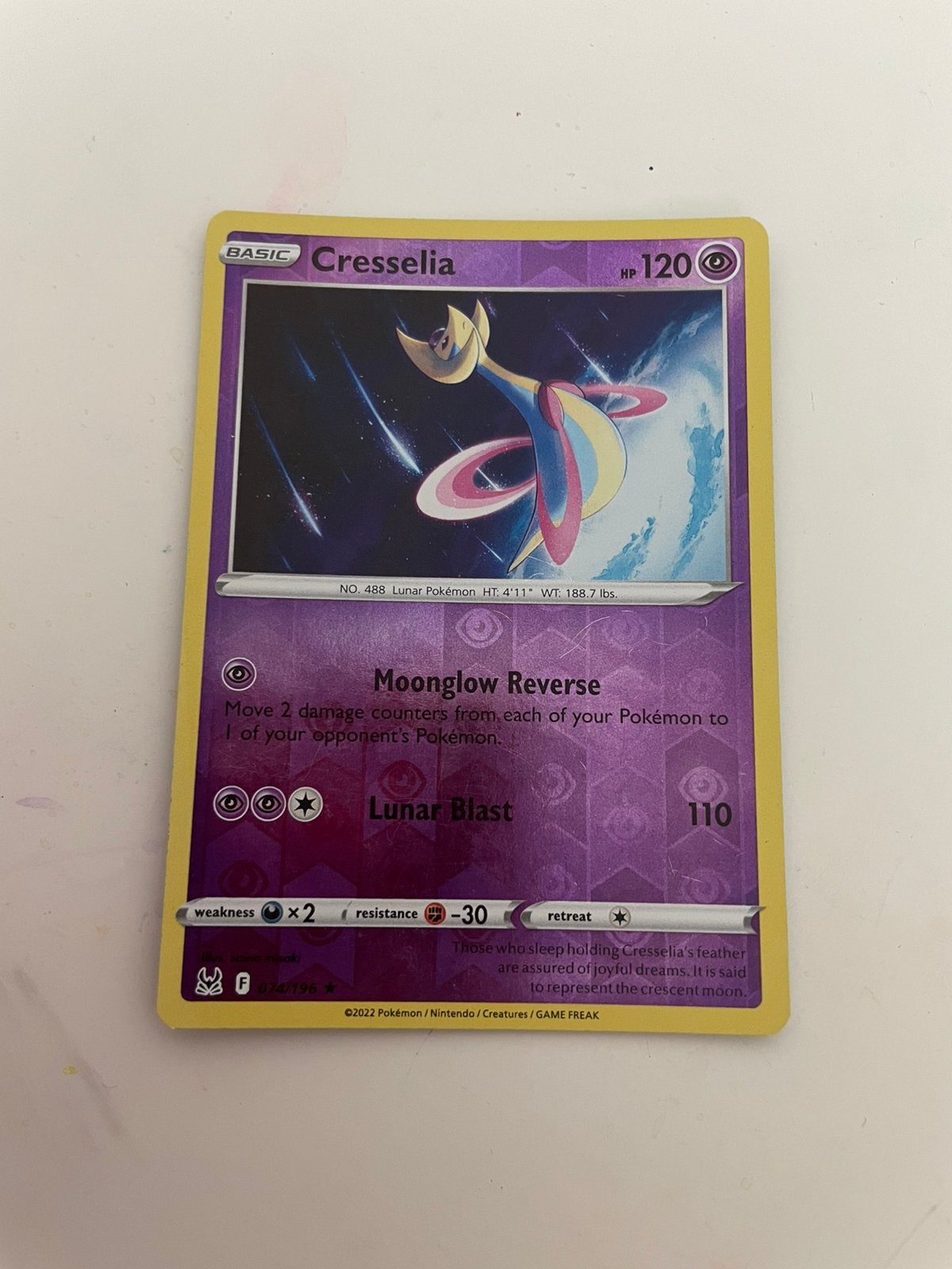 Reverse Holo Cresselia Pokémonkaart, Ophalen of Verzenden, Nieuw, Losse kaart