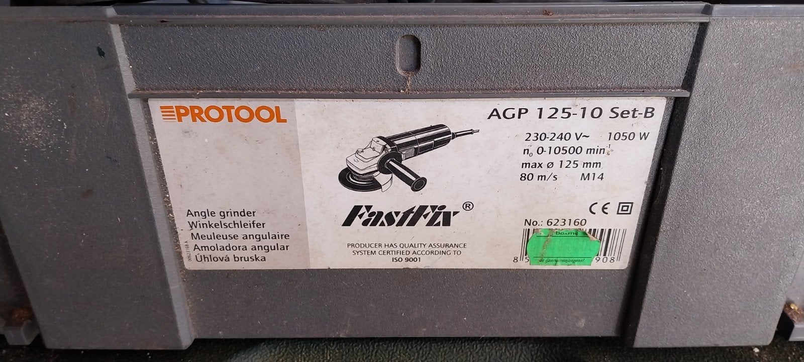 protool fastfix haakse slijper agp 125 10 set b in koffer, Doe-het-zelf en Verbouw, Ophalen, Gebruikt, Haakse handslijpmachine