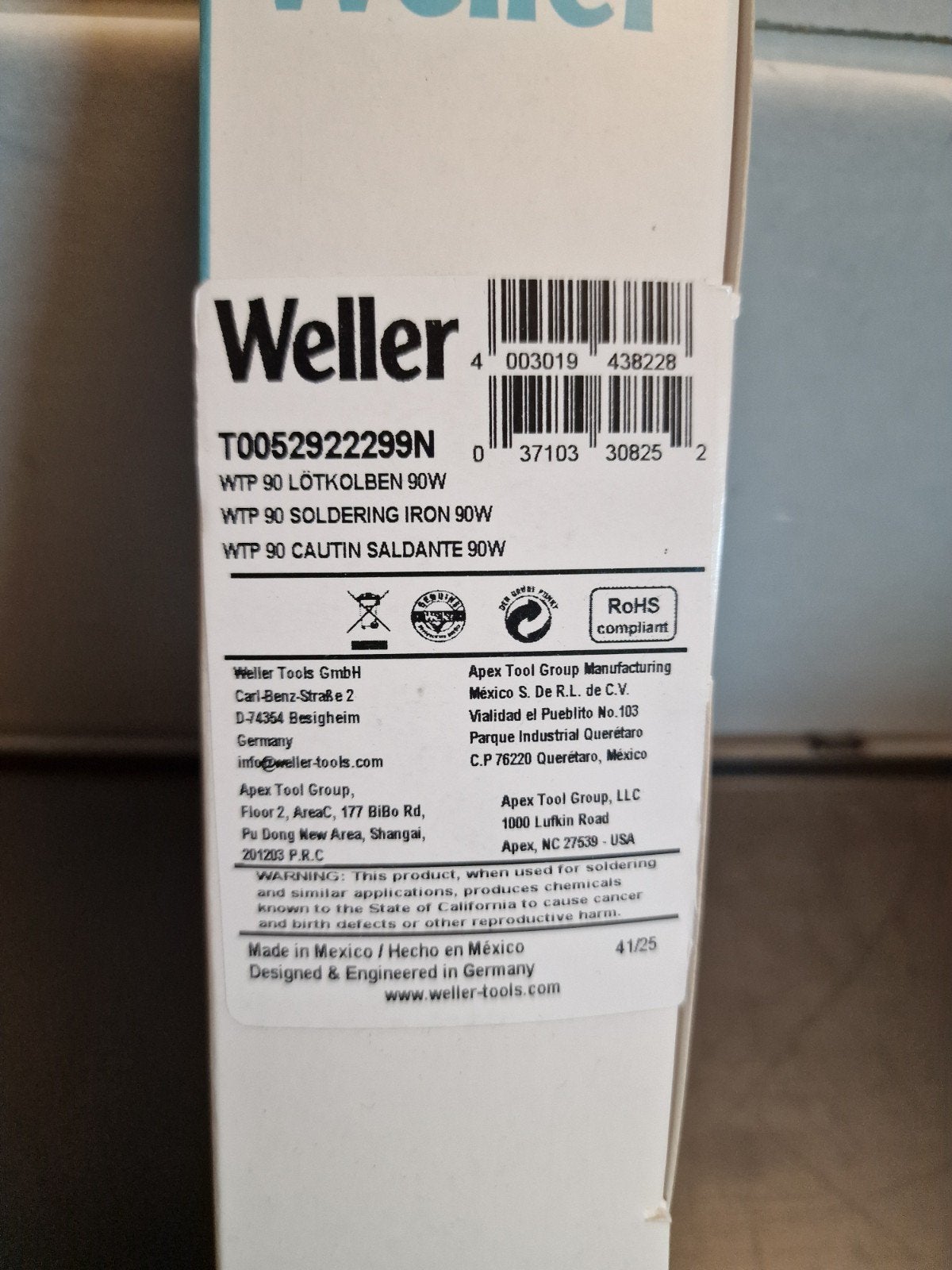 Weller WTP 90 Soldeerbout 90W, nieuw in doos, Hobby en Vrije tijd, Elektronica-componenten, Ophalen of Verzenden, Nieuw