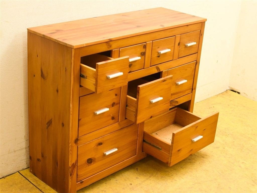 Houten Ladekast/Commode 51357, Gebruikt, 3 of 4 laden, Minder dan 100 cm, Grenenhout