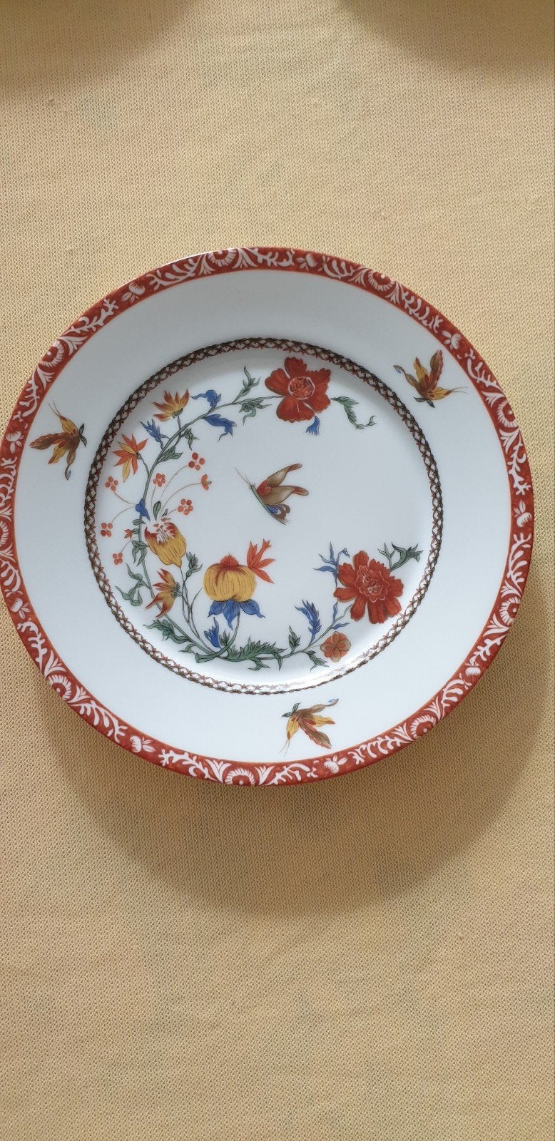 Zes ontbijtbordjes van Limoges, decor Bangkok., Ophalen, Overige merken, Zo goed als nieuw, Bord(en)