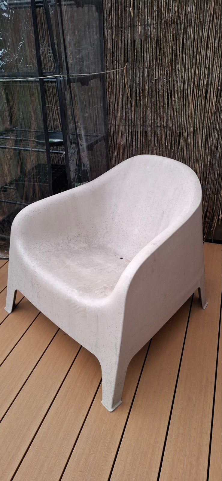 Ikea kuipstoel taupe buiten, Tuin en Terras, Tuinstoelen, Ophalen, Gebruikt, Kunststof