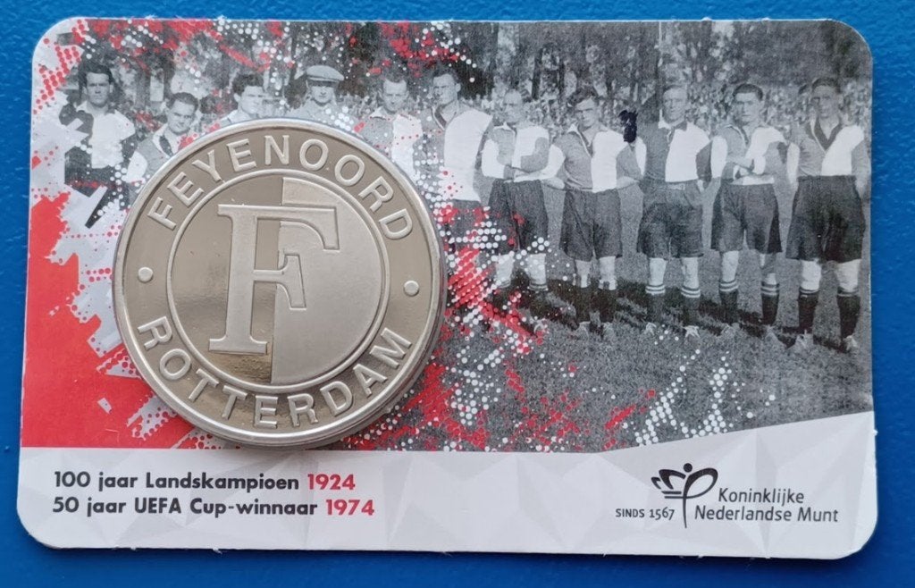 Nederland 2024 Feyenoord penning coincard + NFT, Verzenden, Overige materialen, Nederland