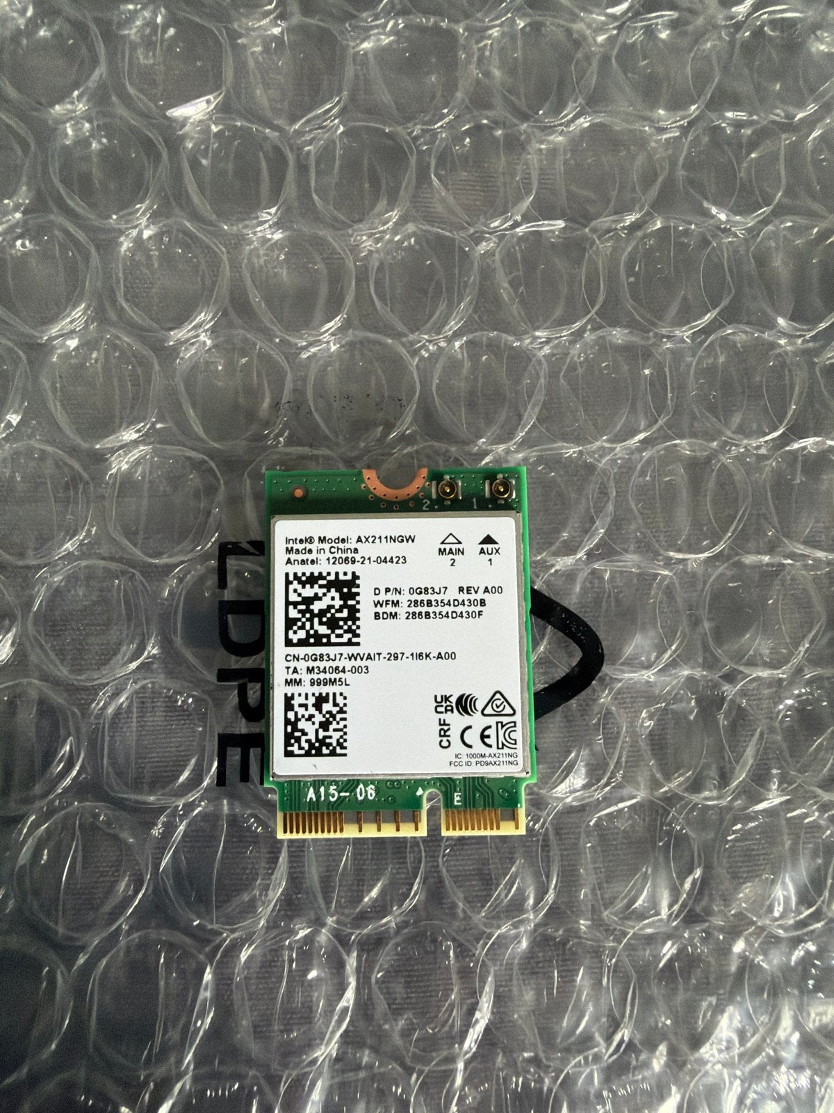 Intel AX211NGW Wi-Fi 6E M.2 Draadloze Kaart, Computers en Software, Verzenden, Zo goed als nieuw, Intern