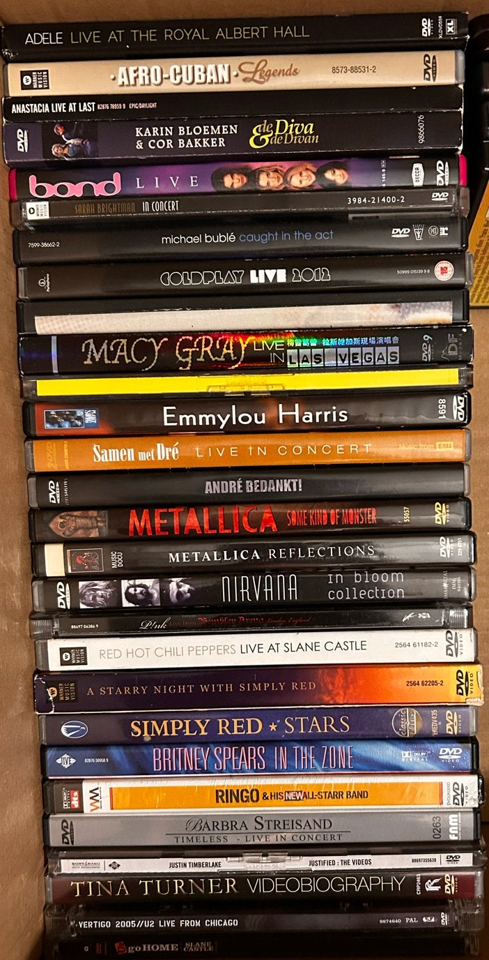 Muziek DVD's van diverse artiesten - Grote collectie, Gebruikt, Alle leeftijden, Ophalen of Verzenden, Muziekvideo's