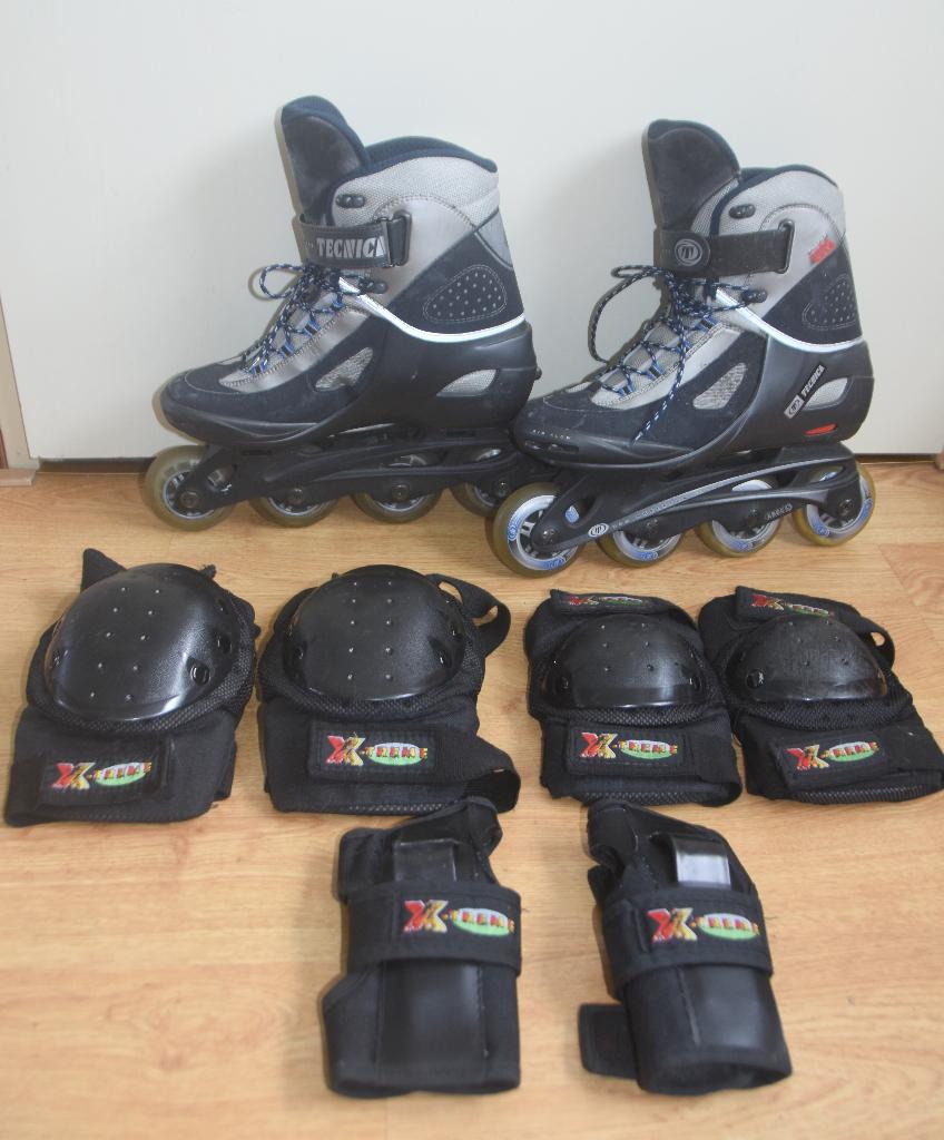 Tecnica skeelers anti-vibratie m 42,5 + bescherming skates, Verzenden, Inline skates 4 wielen, Overige merken