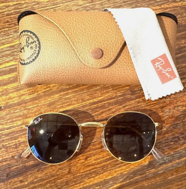 Ray-Ban Round Metal RB3447 – Goud / Groene glazen, Sieraden, Tassen en Uiterlijk, Zonnebrillen en Brillen | Heren, Zonnebril, Ophalen of Verzenden