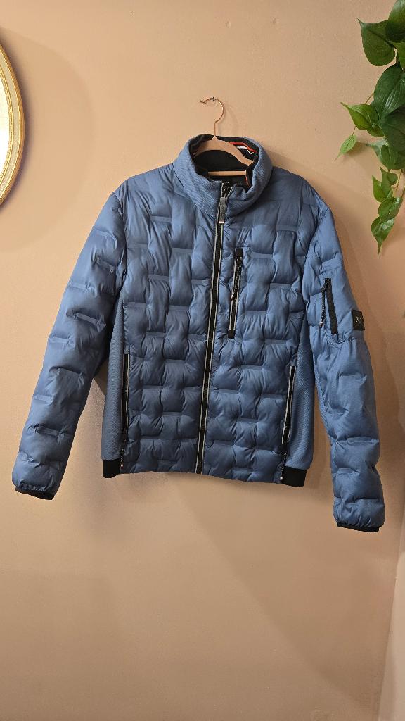 Tom Tailor Blauwe Gewatteerde Puffer Jas Heren M, Tom Tailor, Ophalen of Verzenden, Zo goed als nieuw, N.v.t