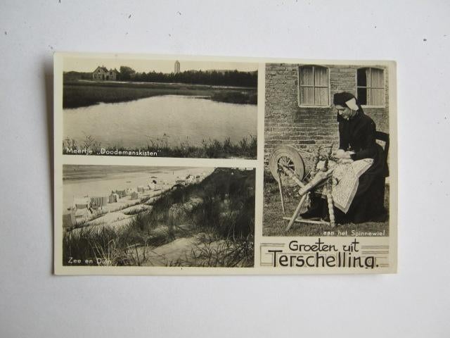 Ansichtkaarten Nederland, TC 4-52 Groeten uit Terschelling, Verzenden, 1940 tot 1960, Gelopen, Waddeneilanden