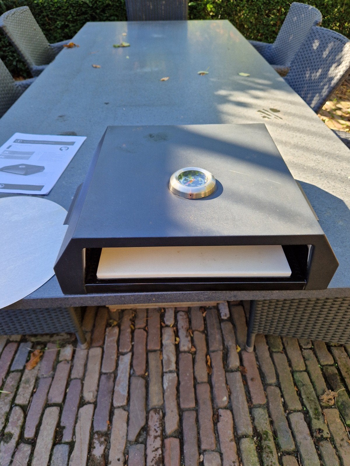 Pizza Oven Box met Pizzasteen en Schep - Zo goed als nieuw, Ophalen, Zo goed als nieuw, Onbekend