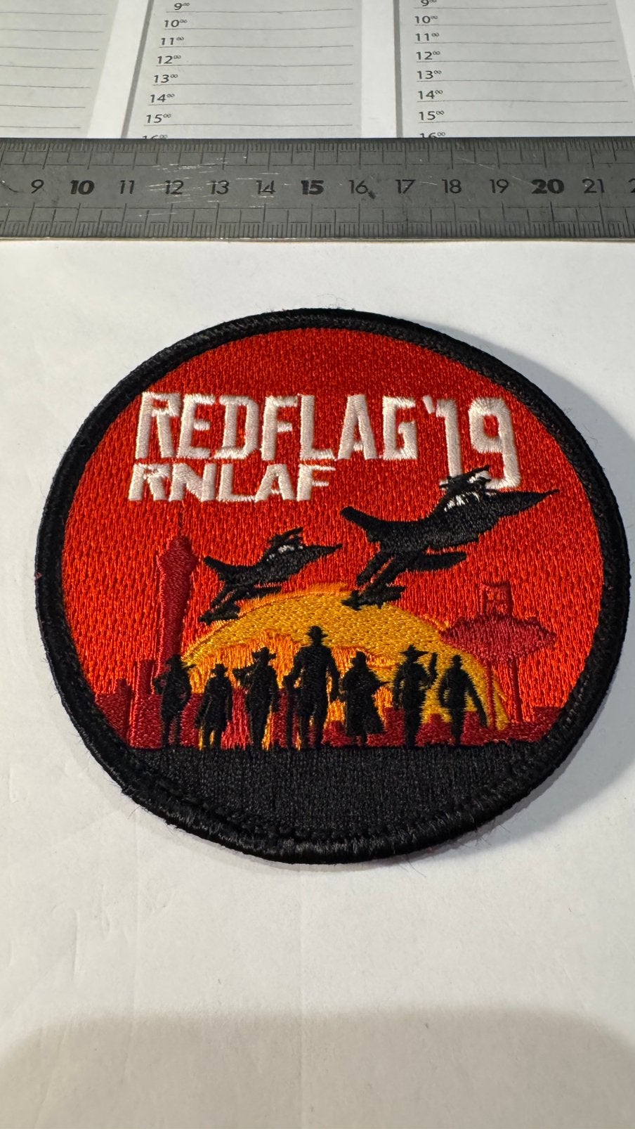 Patch luchtmacht klu red flag 2019, Ophalen of Verzenden, Zo goed als nieuw, Patch, Badge of Embleem