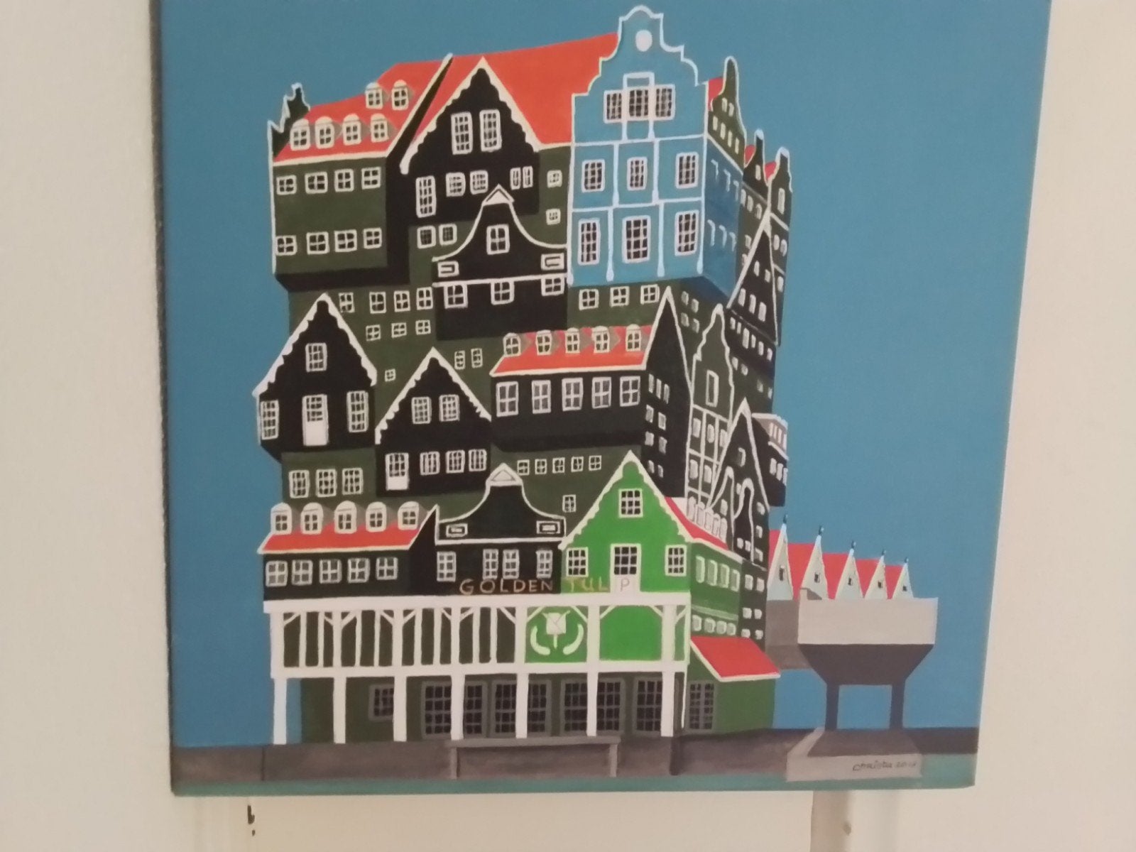 Zaans Hotel in Zaandam, Ophalen of Verzenden, Acrylverf